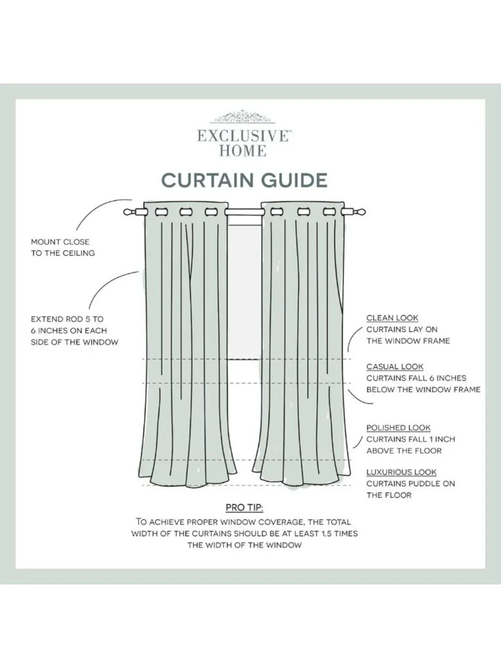 Room Darkening Blackout Grommet Top Curtain Panel Pair, 52
